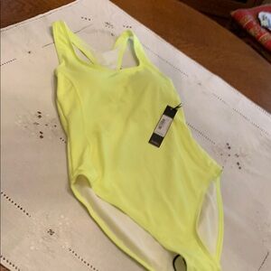 Nicole Miller Yellow One Piece Swimsuit High-Cut Design